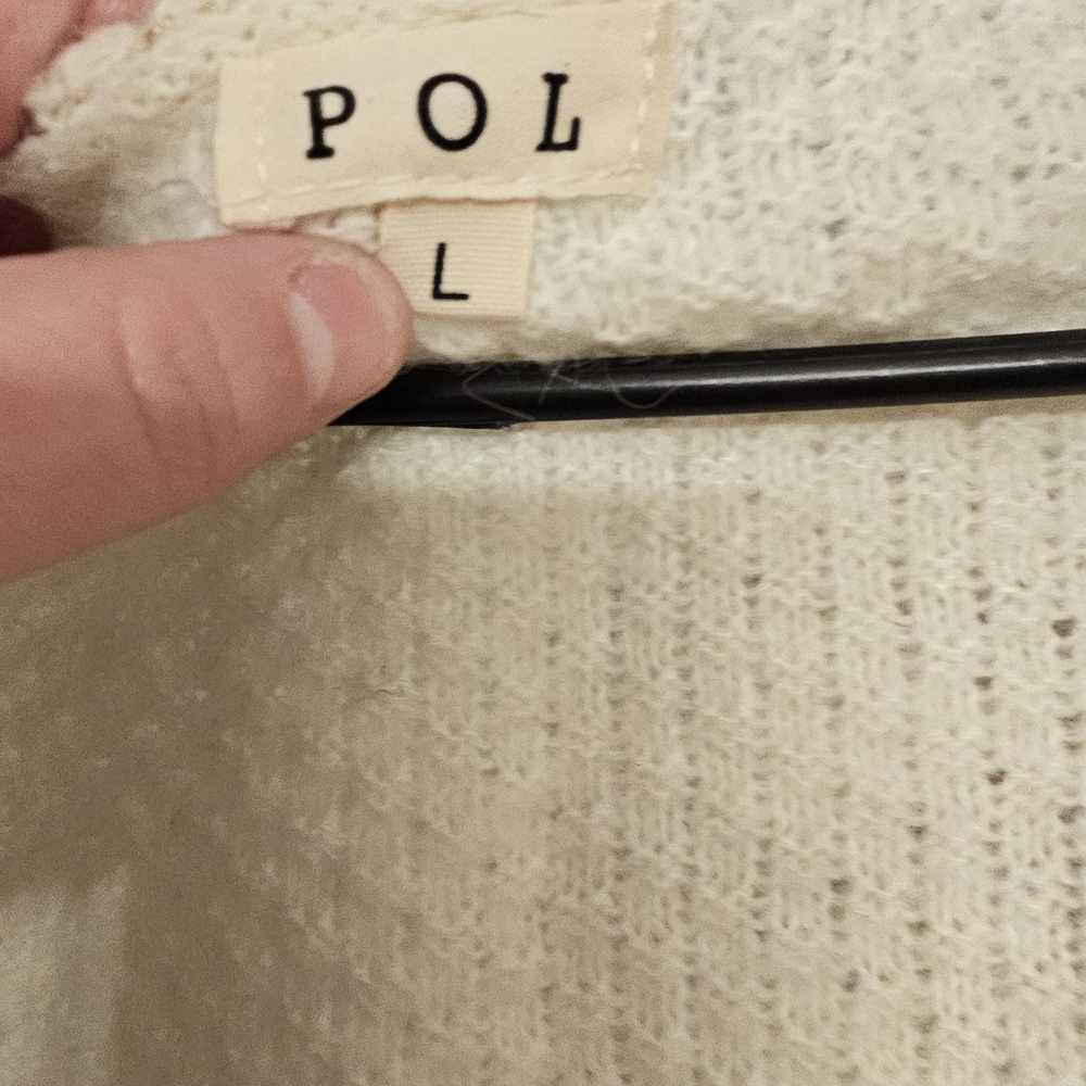 POL (L) Cream Button-Up Cardigan - Picture 8 of 8